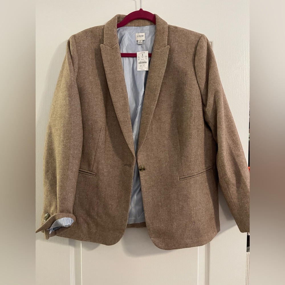 NWT JCrew Factory schoolboy houndstooth blazer 18